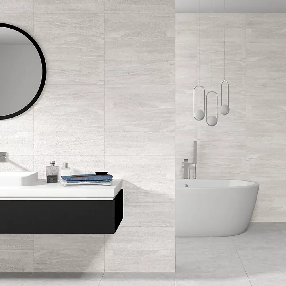 Ecoceramic Faïence Effet Pierre|Carrelage Mural Pour Pièce À Vivre<Faïence murale effet pierre blanc mat L.60 x l.20 cm x ép.9,5 mm, Althea
