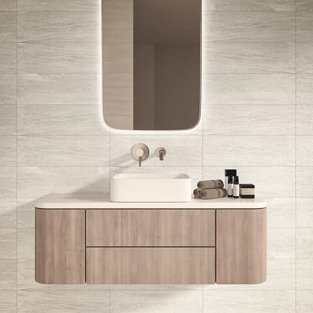 Ecoceramic Faïence Effet Pierre|Carrelage Mural Pour Pièce À Vivre<Faïence murale effet pierre blanc mat L.60 x l.20 cm x ép.9,5 mm, Althea