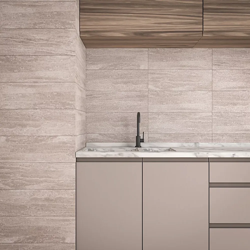 Ecoceramic Faïence murale effet pierre beige mat L.60 x l.20 cm x ép.9,5 mm, Althea- Faïence Effet Pierre|Faïence Pour Douche