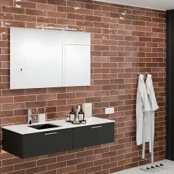 Carrelage Mural Pour Douche|Carrelage Mural Pour Cuisine<Faïence murale effet terre cuite terracotta brillant L.30 x l.7,5 cm, Vernissea