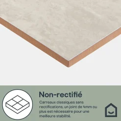 GoodHome Faïence murale effet travertin ivoire mat L.60 x l.20 cm x ép.9,4 mm, Soft Travertin- Carrelage Mural Pour Wc|Faïence Effet Pierre