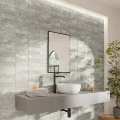 Alaplana Faïence Pour Douche|Faïence Effet Pierre<Faïence murale en terre cuite effet pierre gris décor mat L.60 x l.30 cm x ép.8,5 mm, Nor