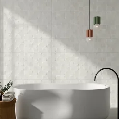 Alaplana Faïence Effet Béton|Carrelage Mural Pour Douche<Faïence murale en terre cuite effet béton décor blanc mat L.60 x l.30 cm x ép.8,5 mm, Taris