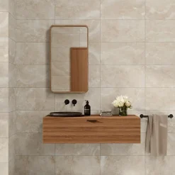 Alaplana Faïence Effet Pierre|Faïence Pour Douche<Faïence murale en terre cuite effet pierre beige mat L.60 x l.30 cm x ép.8,5 mm, Nor