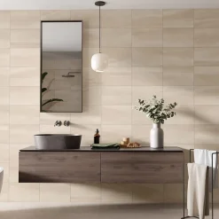 Alaplana Faïence murale en terre cuite effet pierre beige mat L.40 x l.25 cm x ép.8,5 mm, Queens- Faïence Effet Pierre|Faïence Pour Douche
