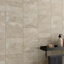 Alaplana Faïence Effet Pierre|Carrelage Mural Effet Pierre<Faïence murale en terre cuite effet pierre décor beige mat L.60 x l.30 cm x ép.8,5 mm, Nor