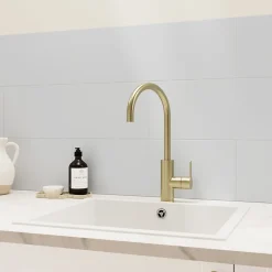 GoodHome Faïence Unie|Faïence Pour Douche<Faïence murale gris clair satiné L.60 x l.20 cm x ép.8,3 mm, Plain