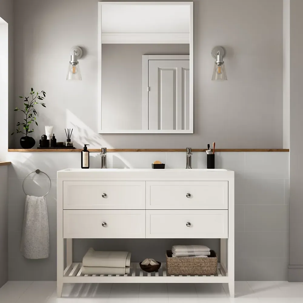 GoodHome Faïence Unie|Faïence Pour Douche<Faïence murale gris clair satiné L.60 x l.20 cm x ép.8,3 mm, Plain