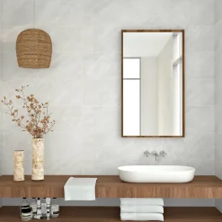 Baldocer Faïence murale gris effet marbre brillant L.90 x l.30 cm x ép.10,5 mm, Balmoral- Faïence Effet Marbre|Carrelage Mural Effet Marbre