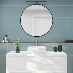 GoodHome Faïence murale intérieur bleu satiné L.60 x l.30 cm x ép.7 mm, Colville- Carrelage Mural Pour Douche|Carrelage Mural Pour Salle De Bains