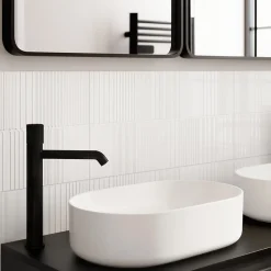 GoodHome Faïence Unie|Faïence Pour Wc<Faïence murale intérieur blanc brillant à motif L.60 x l.30 cm x ép.7 mm, Colville