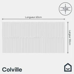GoodHome Faïence Unie|Faïence Pour Wc<Faïence murale intérieur blanc brillant à motif L.60 x l.30 cm x ép.7 mm, Colville