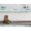 Faïence murale intérieur effet marbre blanc mat décor 3D L.60 x l.30 cm, Pune- Mosaïque Pour Douche|Mosaïque Pour Wc