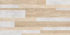Carrelage Mural Effet Bois<Faïence murale intérieur effet bois et béton L.60 x l.30 cm x ép.8,2 mm, Tendance