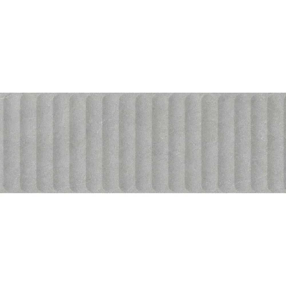 Faïence murale intérieur gris mat effet cannelures L.90 x l.30 cm x ép.10,8 mm, Astor- Faïence Unie|Faïence Pour Wc