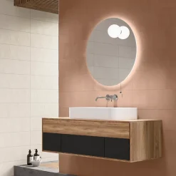 Faïence murale intérieur marron mat L.75 x l.25 x ép.9 mm, Terre- Carrelage Mural Effet Béton|Carrelage Mural Pour Pièce À Vivre