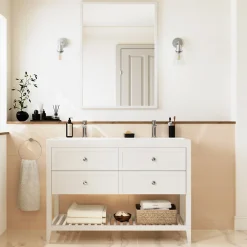 GoodHome Faïence murale intérieur sable satiné L.60 x l.30 cm x ép.7 mm, Colville- Faïence Unie|Faïence Pour Douche