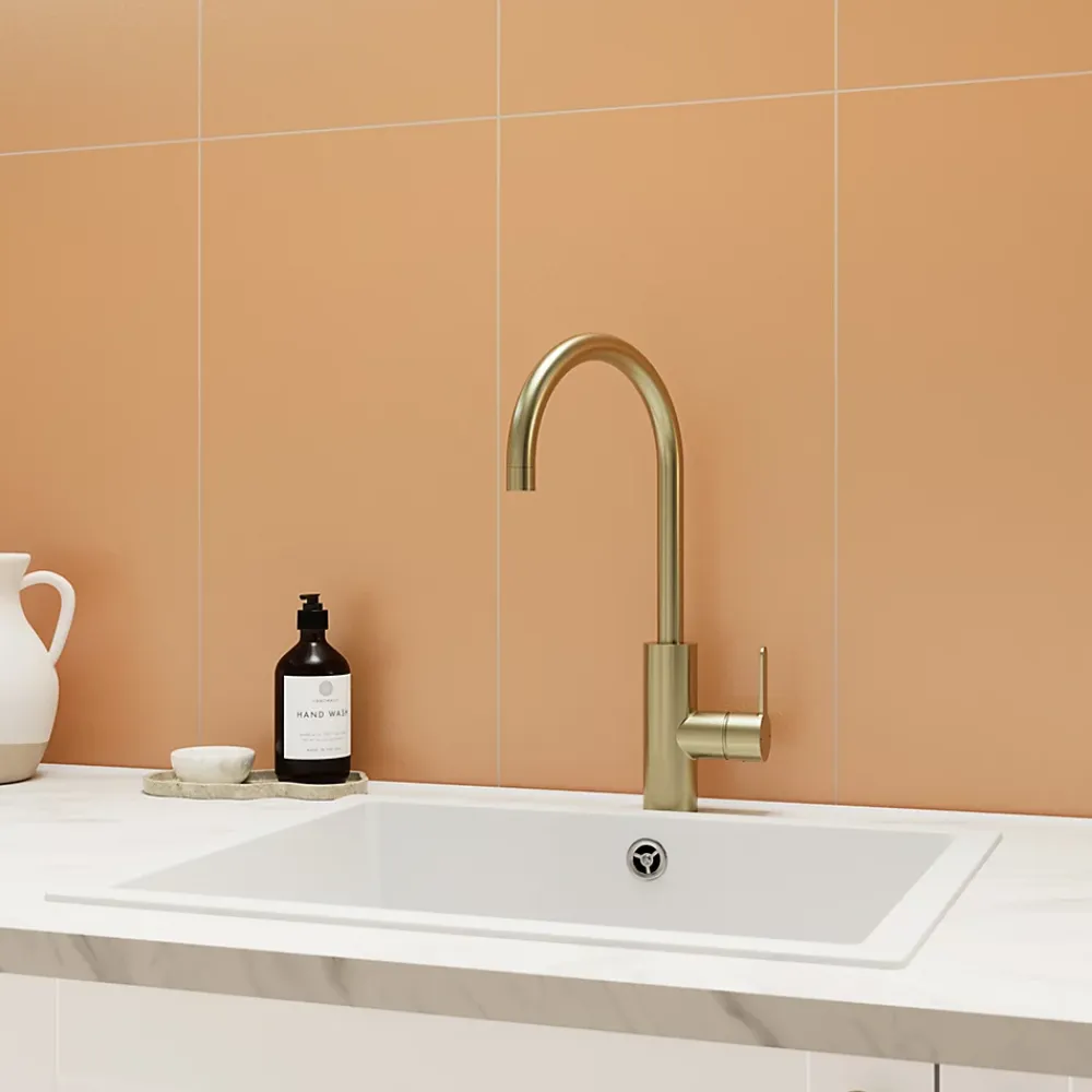 GoodHome Faïence murale intérieur terracotta satiné L.60 x l.30 cm x ép.7 mm, Colville- Carrelage Mural Pour Douche|Carrelage Mural Pour Cuisine