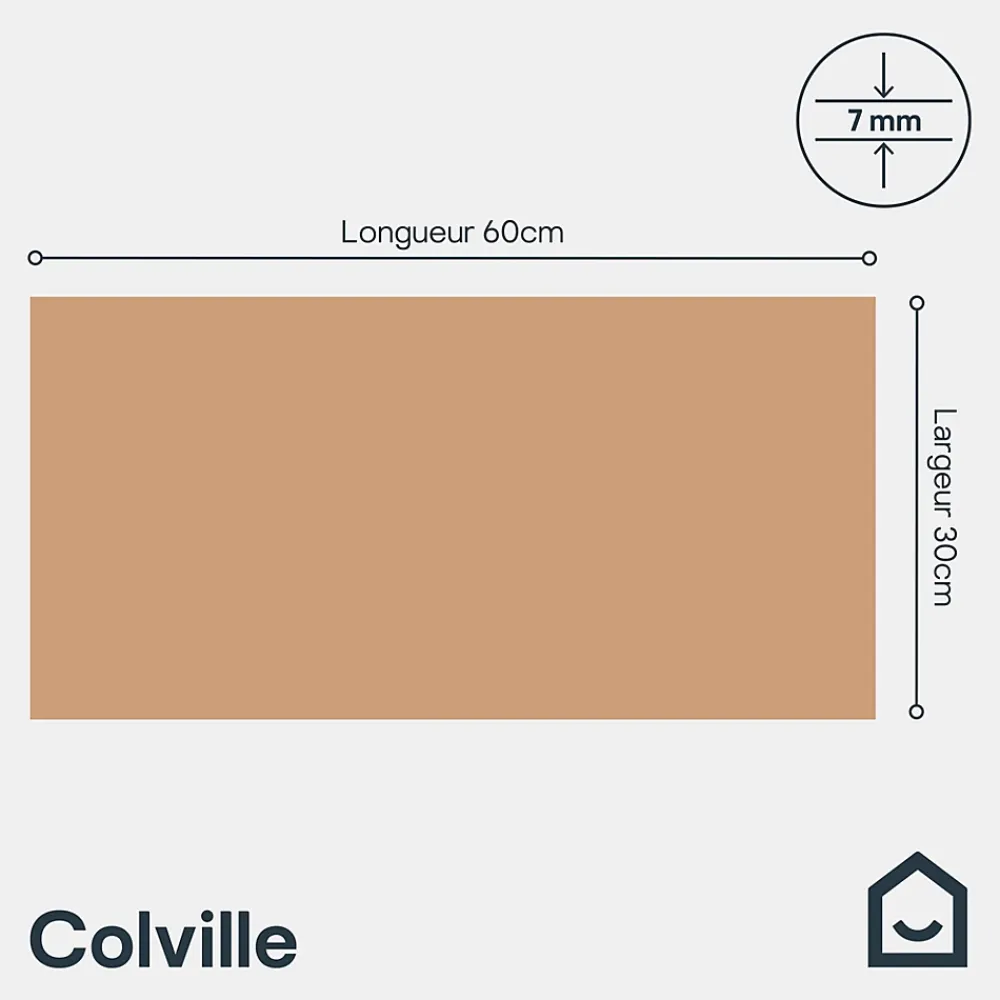 GoodHome Faïence murale intérieur terracotta satiné L.60 x l.30 cm x ép.7 mm, Colville- Carrelage Mural Pour Douche|Carrelage Mural Pour Cuisine