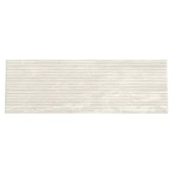GoodHome Faïence murale ivoire mat décor fines cannelures L.60 x l.20 cm x ép.9,4 mm, Soft Travertin- Faïence Effet Pierre|Faïence Pour Pièce À Vivre
