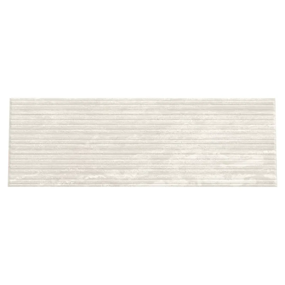GoodHome Faïence murale ivoire mat décor fines cannelures L.60 x l.20 cm x ép.9,4 mm, Soft Travertin- Faïence Effet Pierre|Faïence Pour Pièce À Vivre