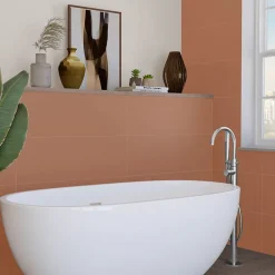 Etile Faïence murale marron terracotta mat L.90 x l.30 cm x ép.10,5 mm, Aspen- Faïence Unie|Faïence Pour Wc