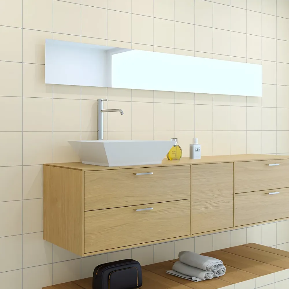 Faïence Unie|Faïence Pour Douche<Faïence murale unie blanc crème satin L.20 x l.20 cm, Monocolor
