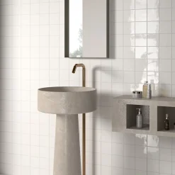 Equipe Ceramica Faïence murale unie blanc brillant L.10 x l.10 cm x ép.8 mm, Twist- Carrelage Mural Pour Douche|Carrelage Mural Pour Cuisine