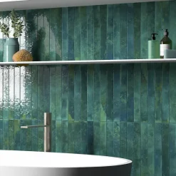 Equipe Ceramica Faïence murale unie bleu hesper brillant L.40 x l.5 cm x ép.8 mm, Java- Faïence Unie|Faïence Pour Wc