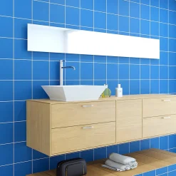 Faïence murale unie bleu saphir satin L.20 x l.20 cm, Monocolor- Faïence Unie|Faïence Pour Douche