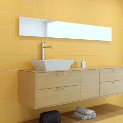 Faïence Unie|Carrelage Mural Pour Wc<Faïence murale unie jaune moutarde satin L.20 x l.20 cm, Monocolor