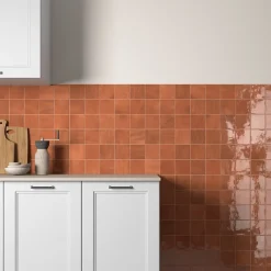 Equipe Ceramica Faïence murale unie rose brillant L.10 x l.10 cm x ép.8 mm, Twist- Carrelage Mural Pour Pièce À Vivre|Faïence Unie