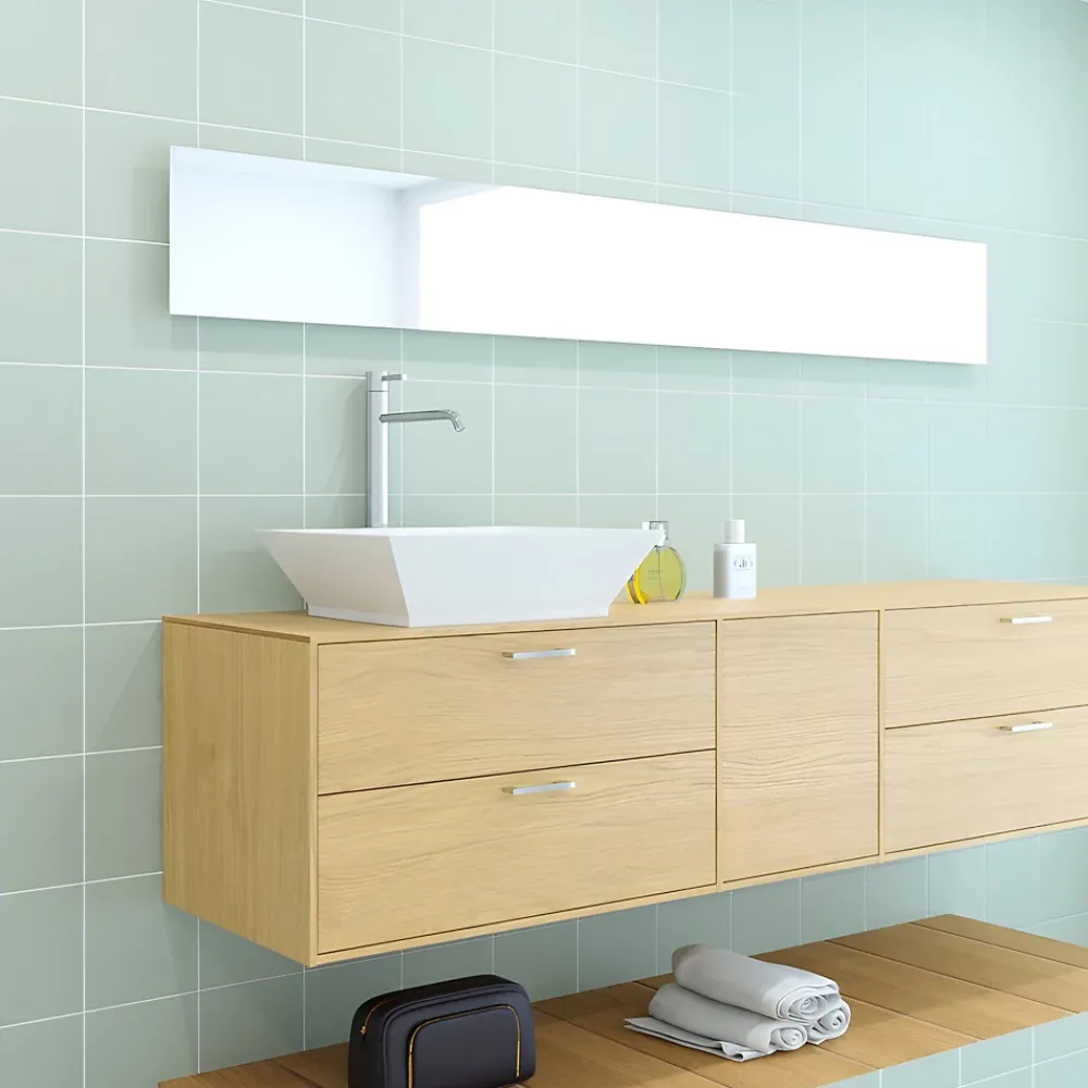 Faïence murale unie vert satin L.20 x l.20 cm, Monocolor- Faïence Unie|Faïence Pour Wc