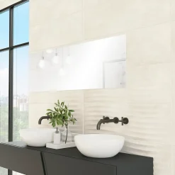 Baldocer Faïence murale vague effet béton beige mat L.90 x l.30 cm x ép.10,5 mm, Unik- Faïence Effet Béton|Faïence Pour Douche