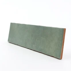 Faïence murale vert d'eau effet terre cuite brillant L.30 x l.7,5 cm, Vernissea- Faïence Pour Douche|Faïence Pour Cuisine