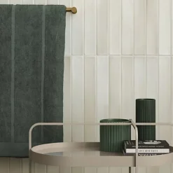 Les Carreaux De Jean  Faience Effet Zellige Beige Clair MASSIMO Almonde 5x40cm - Les Carreaux de Jean- Faïence Pour Cuisine|Faïence Pour Douche