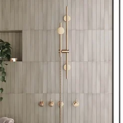 Les Carreaux De Jean  Faïence Pour Salle De Bains|Faïence Pour Cuisine<Faience Effet Zellige Beige MASSIMO Siena Earth 5x40cm - Les Carreaux de Jean