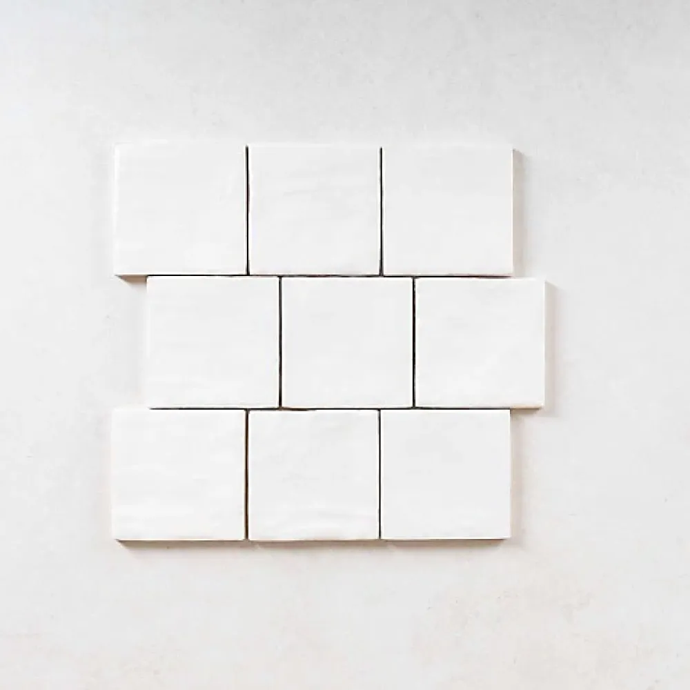 Gioia Materia Faïence Pour Pièce À Vivre|Faïence Pour Cuisine<Faience Effet Zellige Blanc MALLORCA 10x10cm White - Les Carreaux de Jean