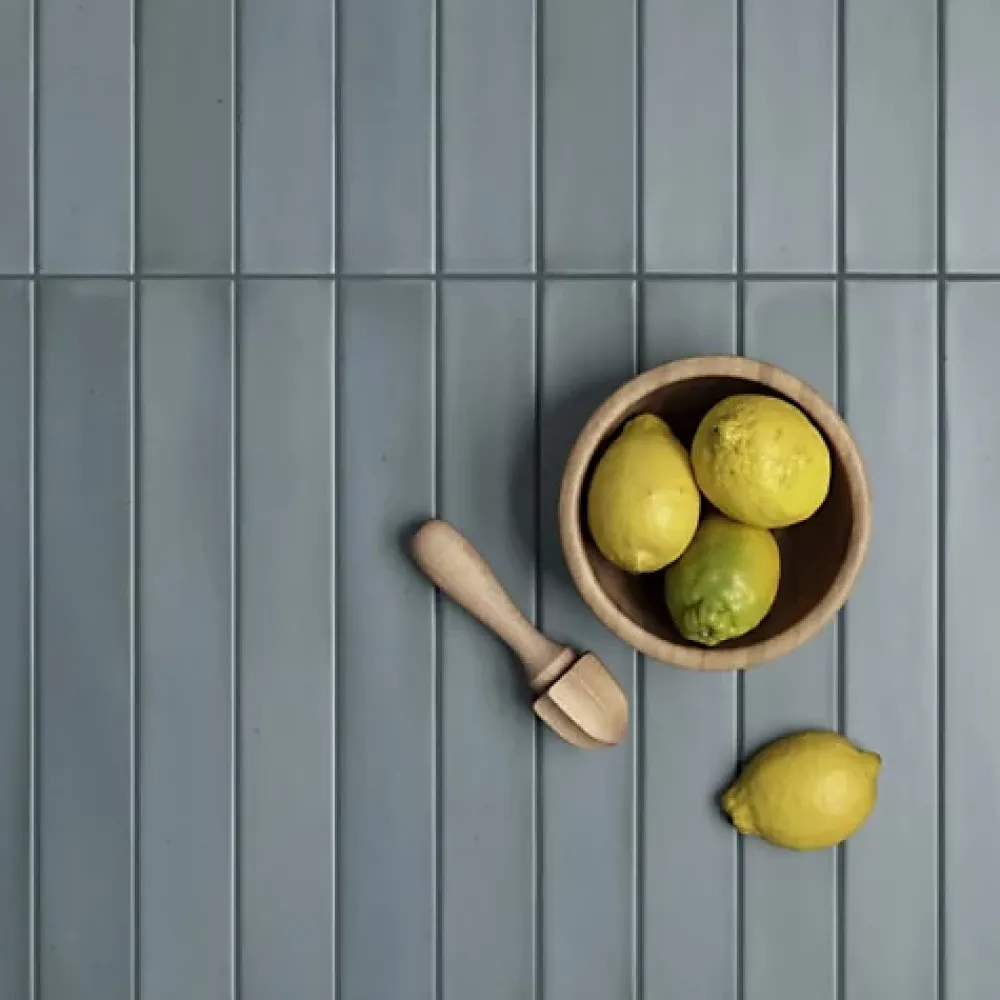 Les Carreaux De Jean Faïence Pour Cuisine<Faience Effet Zellige Bleu MASSIMO Smoke Blue 5x40cm - Les Carreaux de Jean