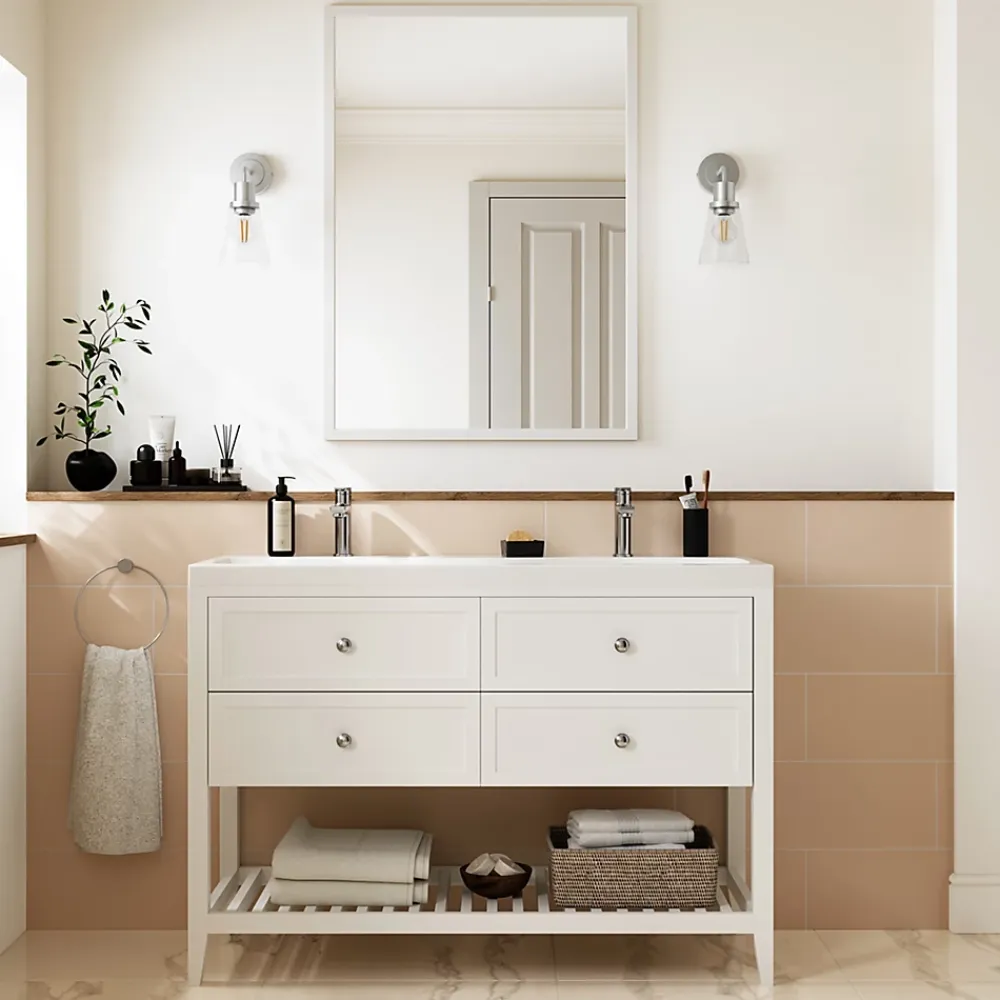 GoodHome Faïence Unie|Faïence Pour Douche<Faience murale sable satiné L.60 x l.20 cm x ép.8,3 mm, Plain