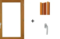 Gd Menuiseries Fenetre Bois 1 Vantail H95 X L60 Tirant Droit, Tapees Iso 100 (2 De 1,9m), Poignee- Fenêtre Bois