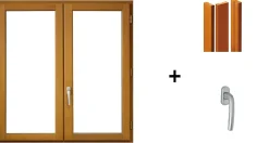 Gd Menuiseries Fenêtre Bois<Fenetre Bois 2 Vantaux H195 X L110, Tapees Iso 120 (3 De 2,28m), Poignee
