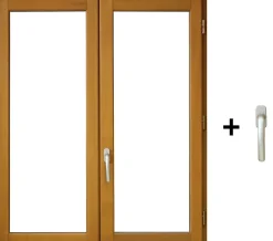 Gd Menuiseries Fenetre Bois 2 Vantaux H105 X L100 Côte Tableau, Poignee (ref 010220f9)- Fenêtre Bois