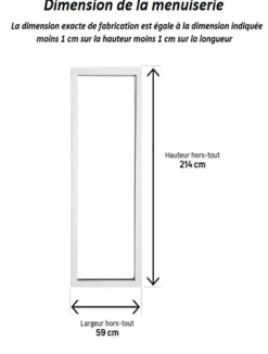 Gd Menuiseries Fenêtre Pvc<Fenetre Fixe En Aluminium Blanc Vertical H215 X L60