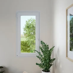 GoodHome Fenêtre Pvc<Fenêtre 1 vantail oscillo-battante, tirant gauche double vitrage en PVC blanc l.85 x H.138 cm