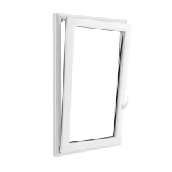GoodHome Fenêtre Pvc<Fenêtre 1 vantail oscillo-battante, tirant gauche double vitrage en PVC blanc l.85 x H.138 cm
