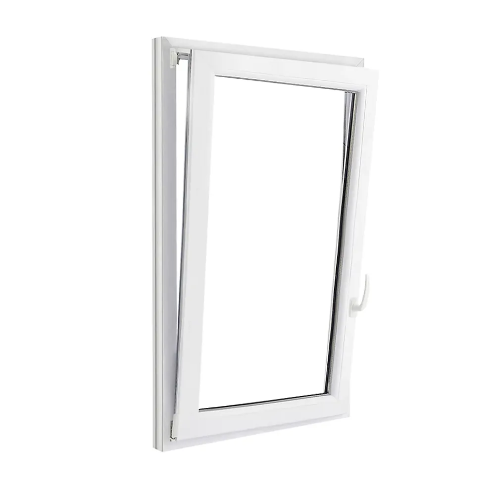GoodHome Fenêtre Pvc<Fenêtre 1 vantail oscillo-battante, tirant gauche double vitrage en PVC blanc l.85 x H.138 cm