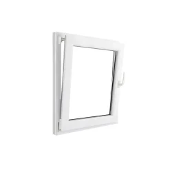 GoodHome Fenêtre Pvc<Fenêtre 1 vantail oscillo-battante, tirant gauche double vitrage en PVC blanc l.85 x H.98 cm