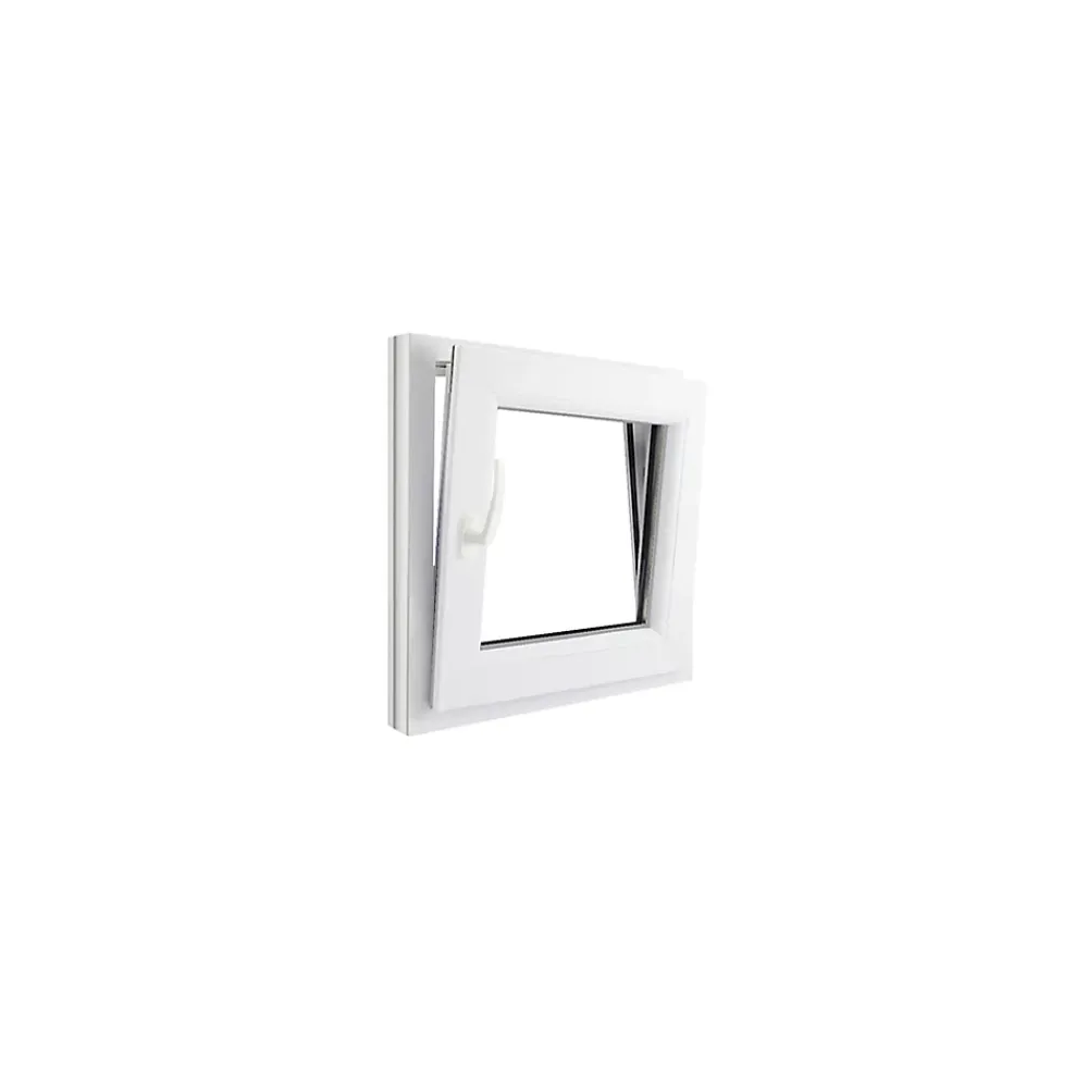 GoodHome Fenêtre Pvc<Fenêtre 1 vantail oscillo-battante, tirant droit double vitrage en PVC blanc l.65 x H.63 cm