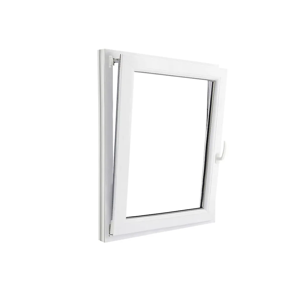 GoodHome Fenêtre Pvc<Fenêtre 1 vantail oscillo-battante, tirant gauche double vitrage en PVC blanc l.85 x H.108 cm